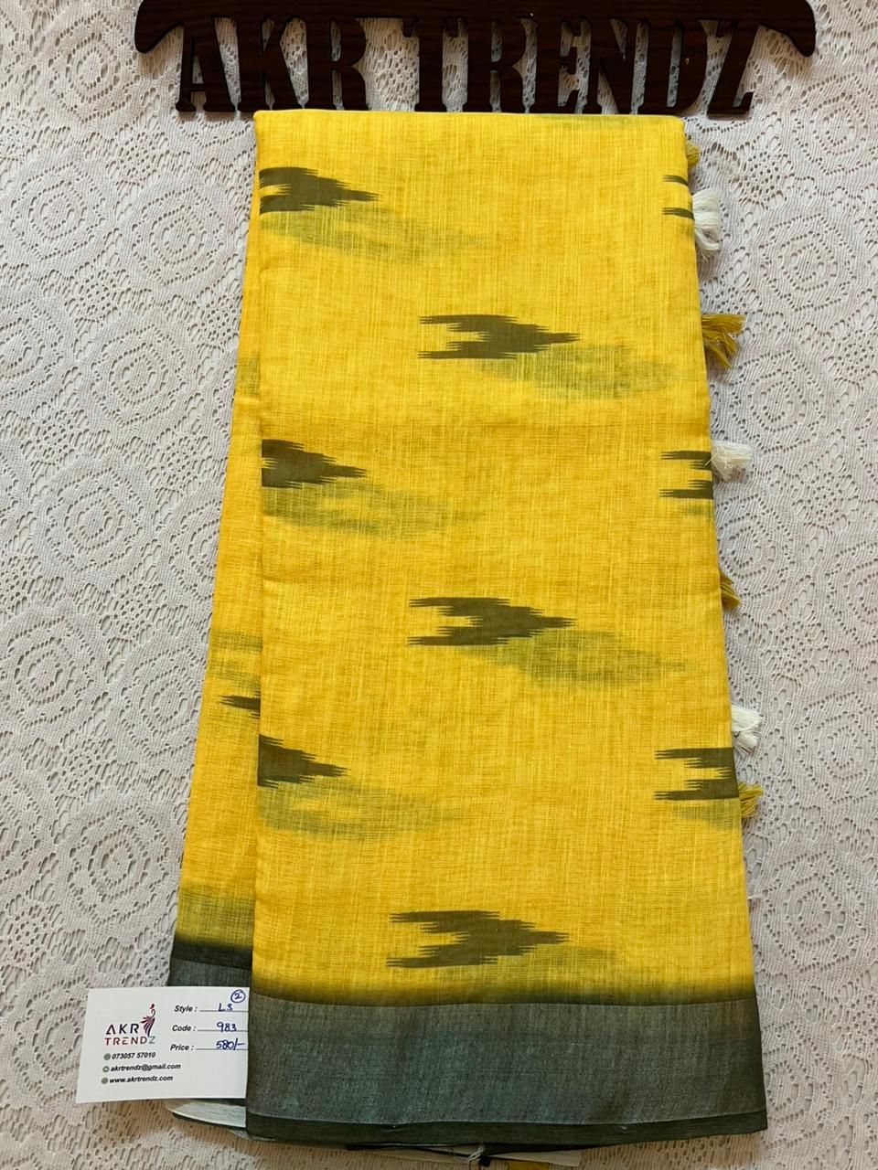 Ikkat Fancy Linen cotton sarees​