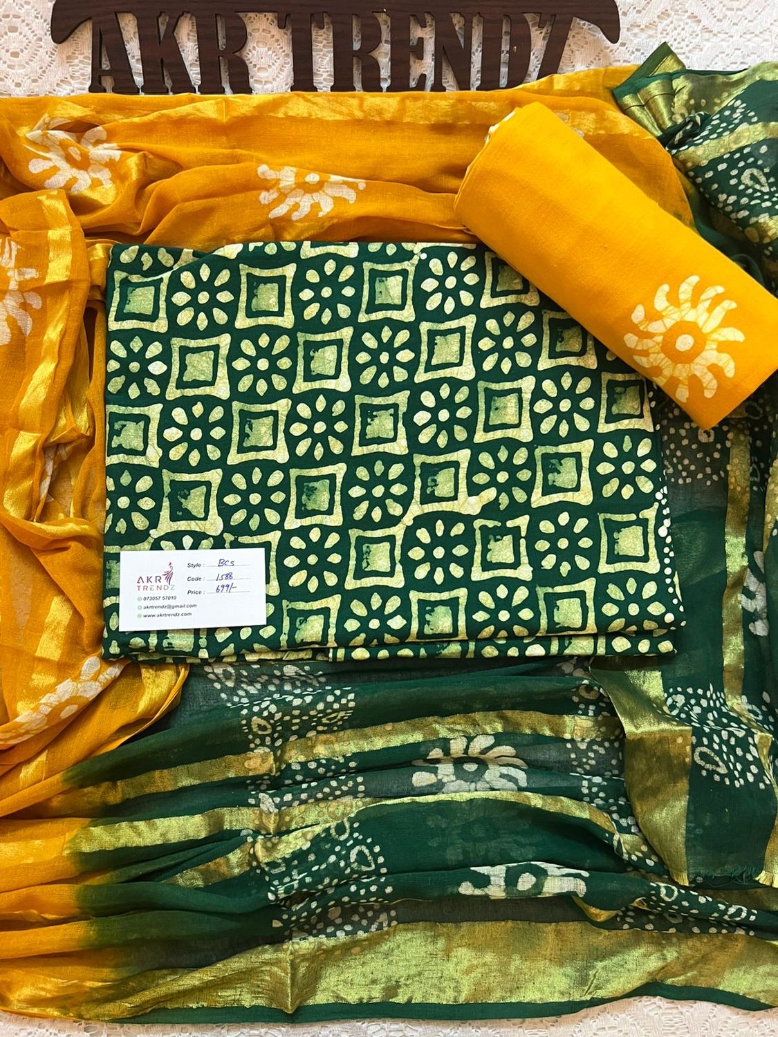 Handblock Batik cotton Salwar suit sets​