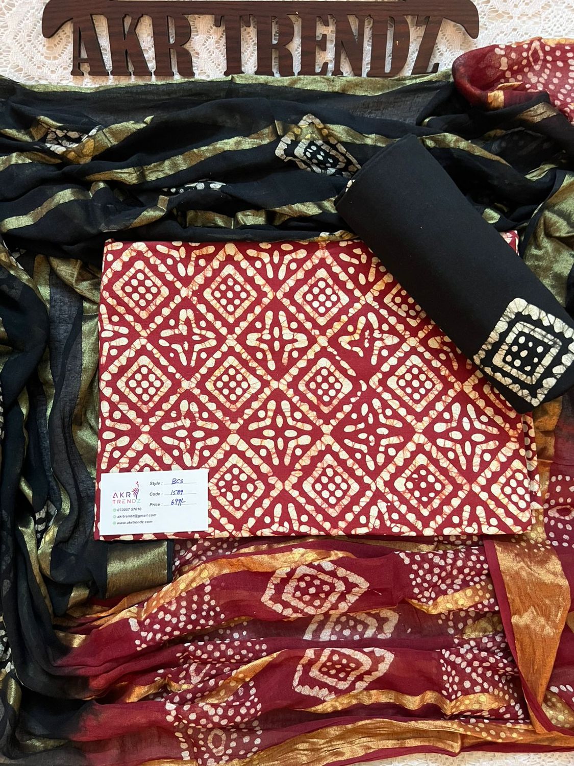 Handblock Batik cotton Salwar suit sets​