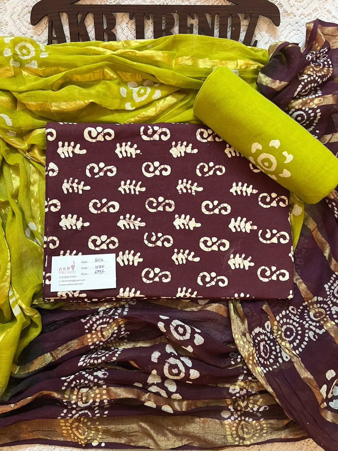 Handblock Batik cotton Salwar suit sets​