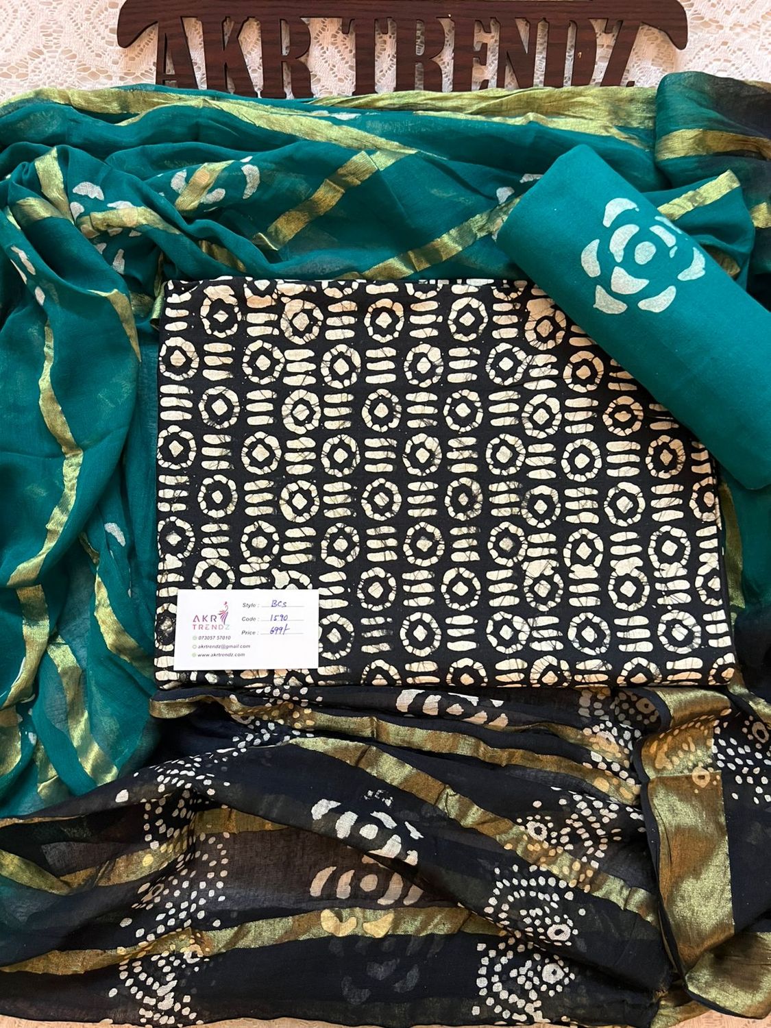 Handblock Batik cotton Salwar suit sets​