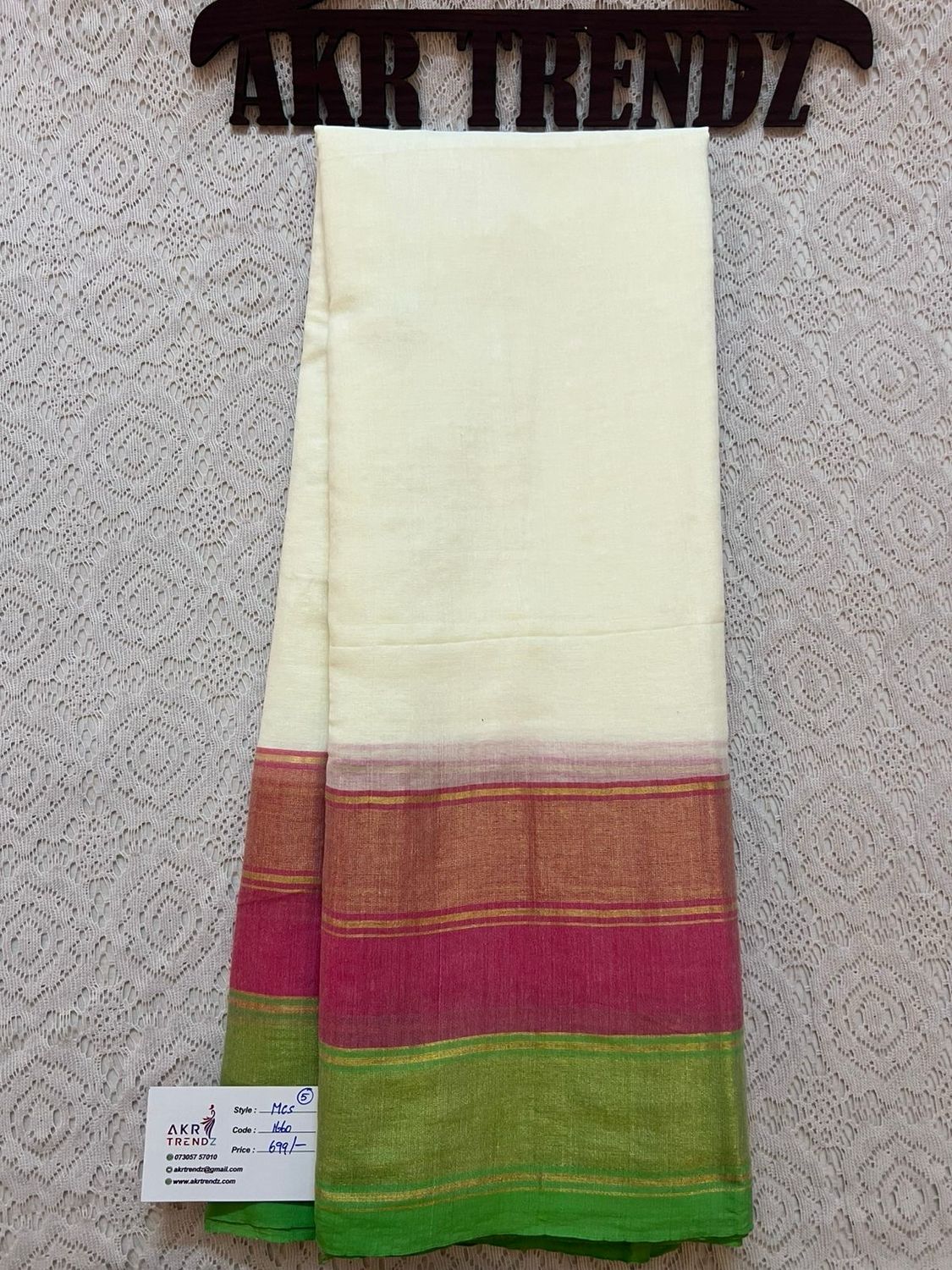 Mul Cotton Kanchi border Sarees