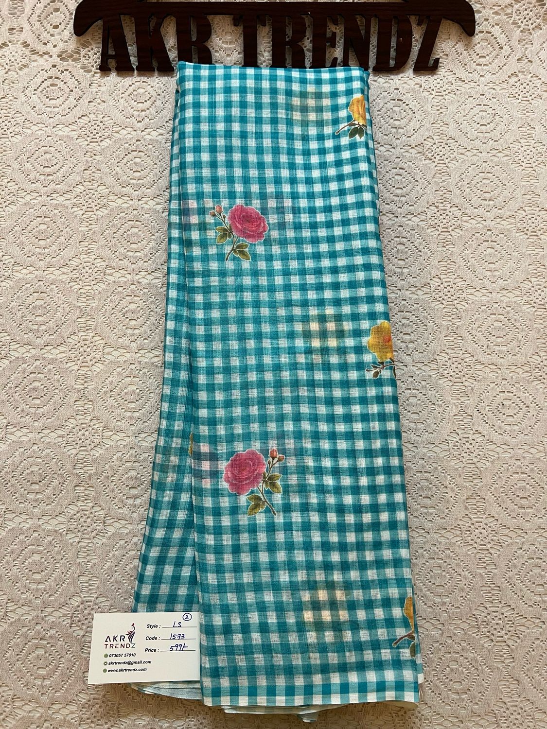 Fancy linen digital Print Sarees