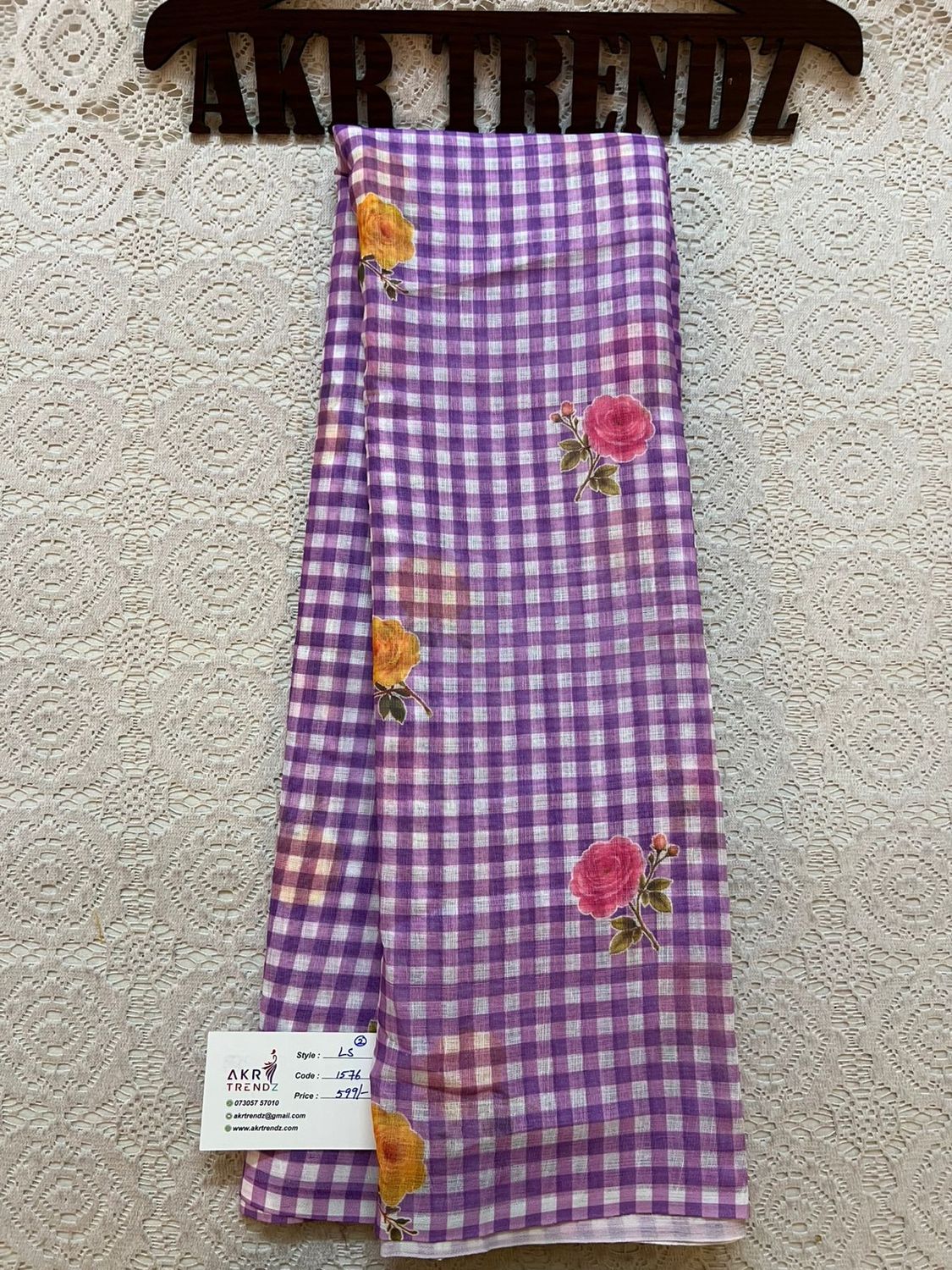 ​Fancy Linen digital print sarees