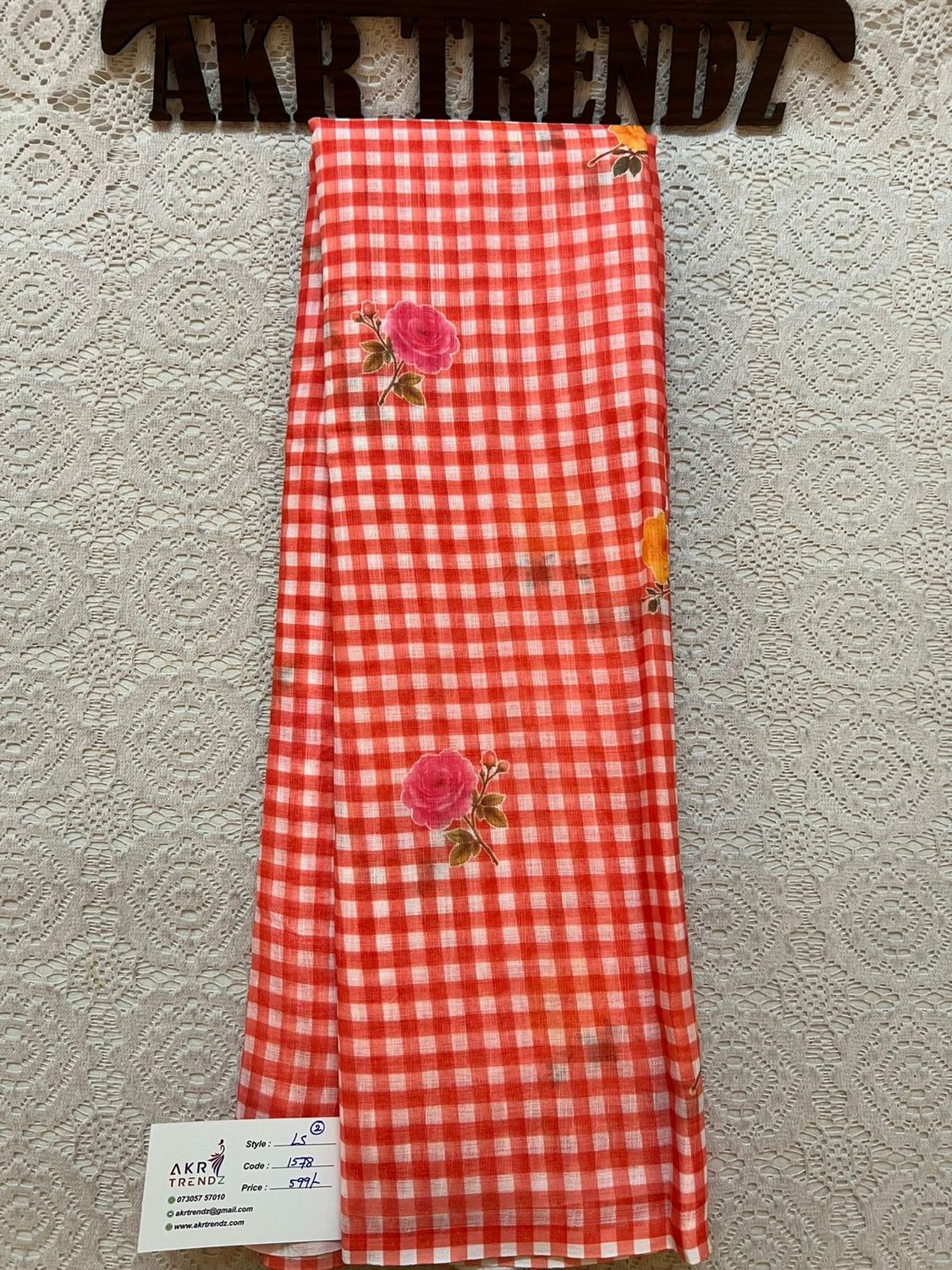 ​Fancy Linen digital print sarees