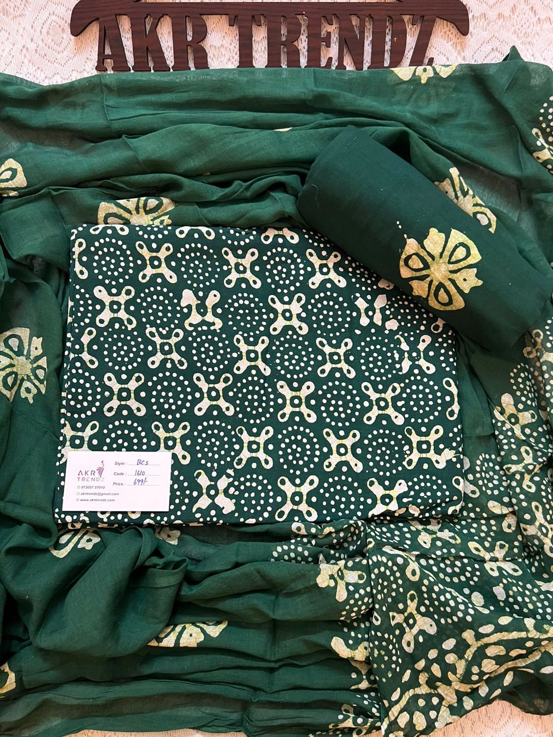 Handblock Batik cotton Salwar suit sets
