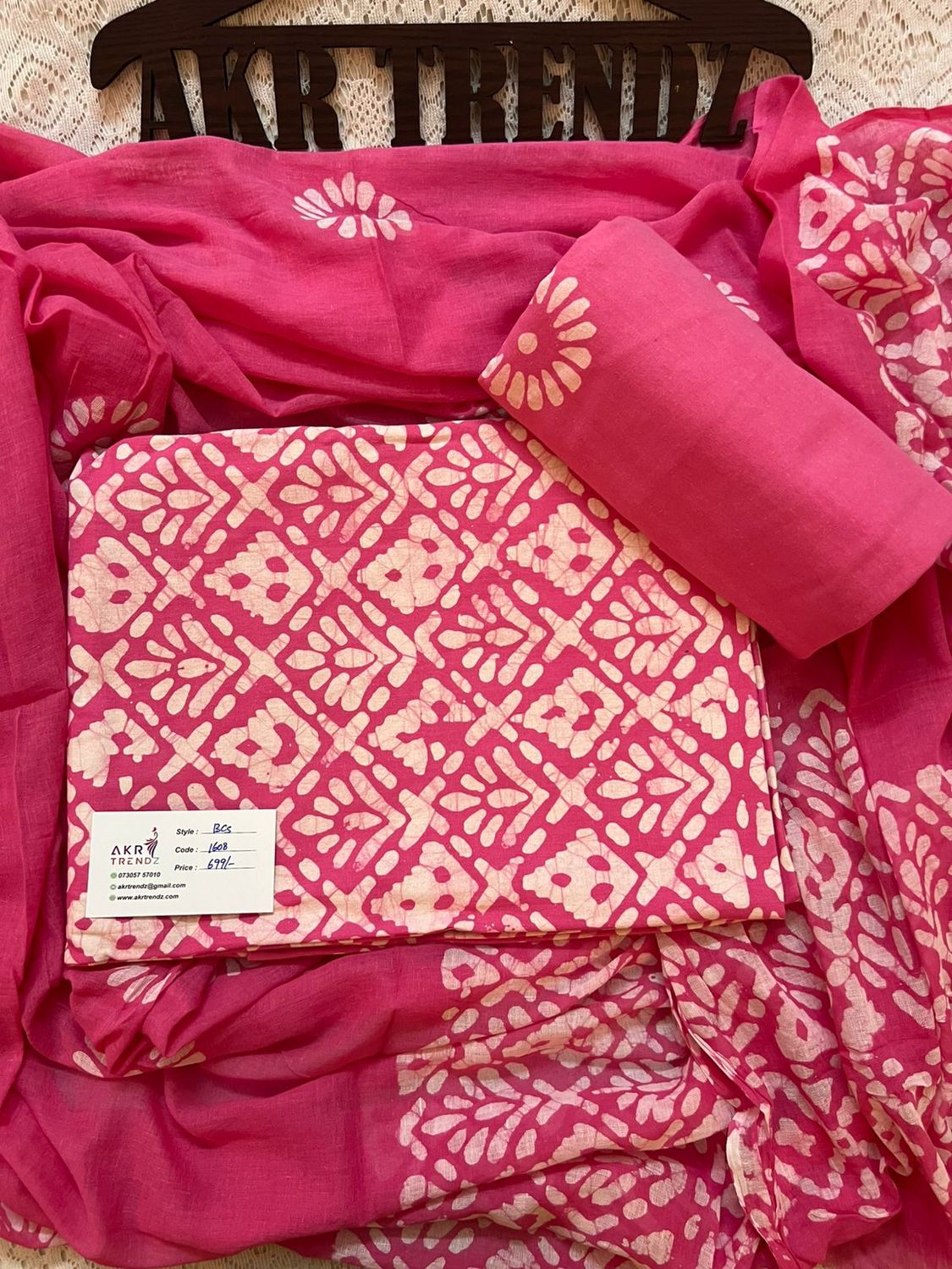 Handblock Batik cotton Salwar suit sets