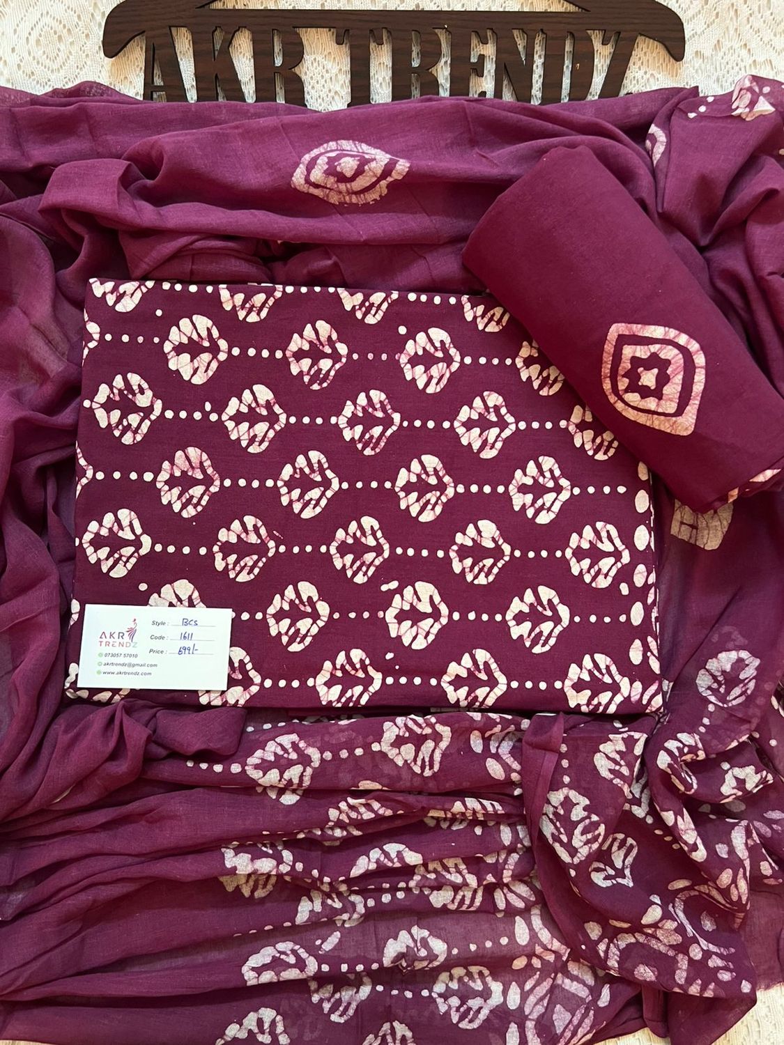 Handblock Batik cotton Salwar suit sets