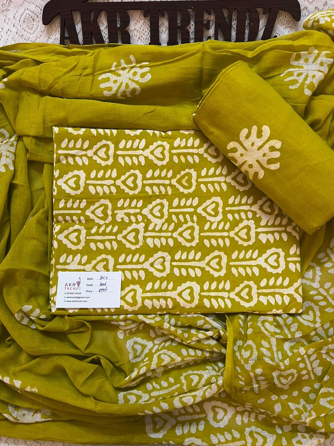 Handblock Batik cotton Salwar suit sets