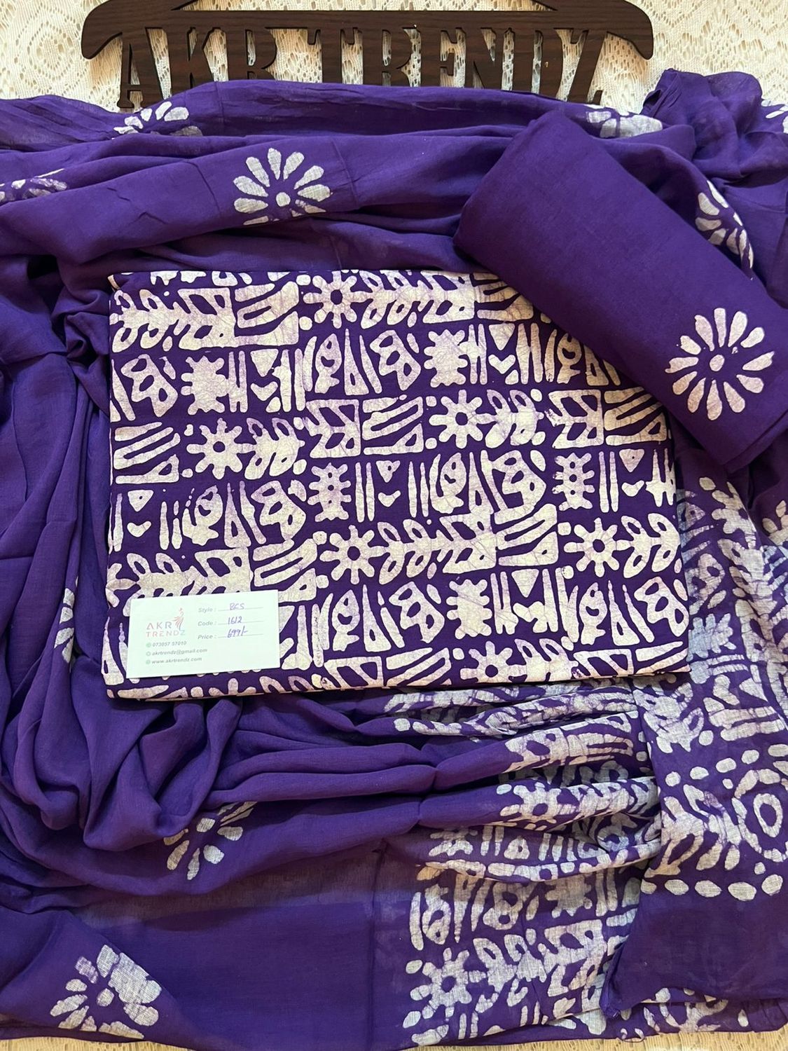 Handblock Batik cotton Salwar suit sets