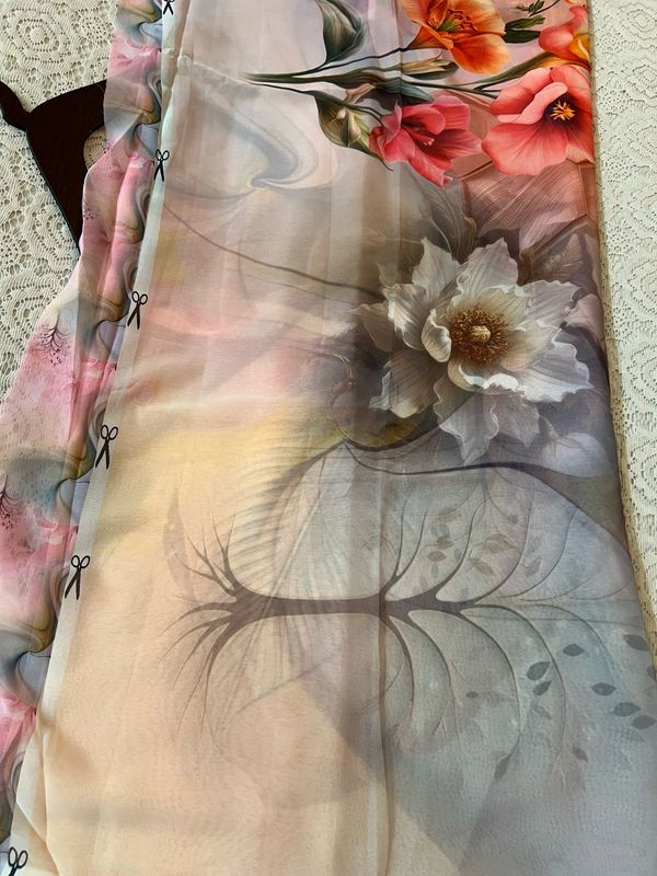 Floral Printed Georgette Sarees