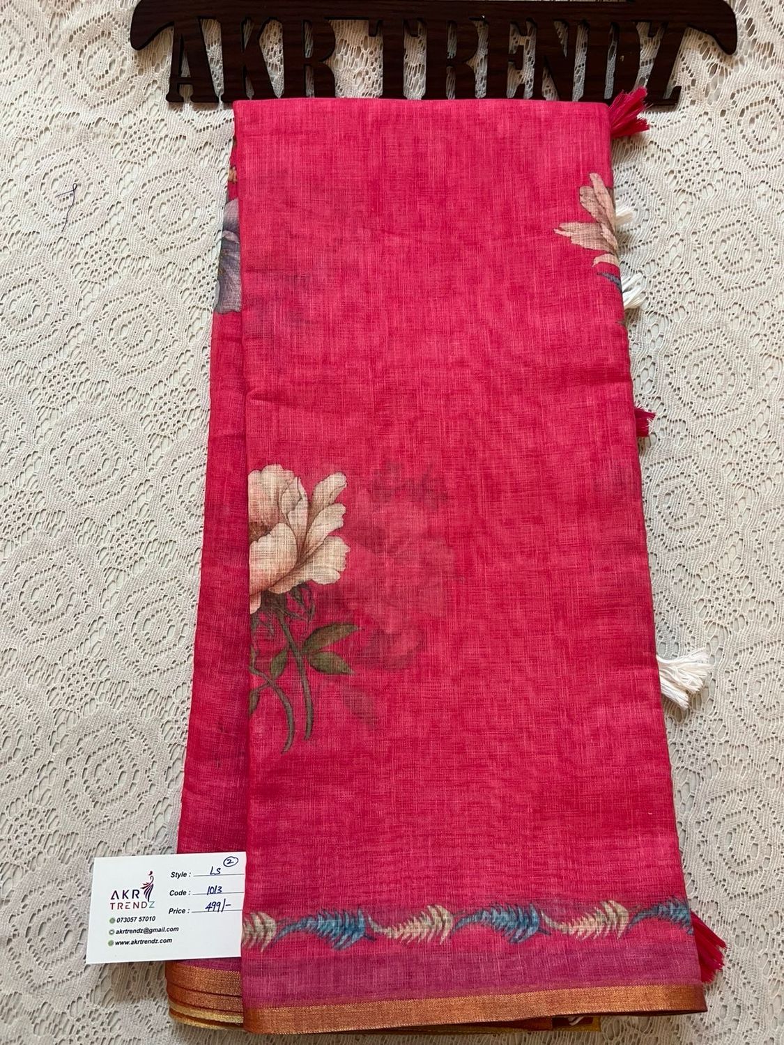 Fancy linen Cotton Sarees