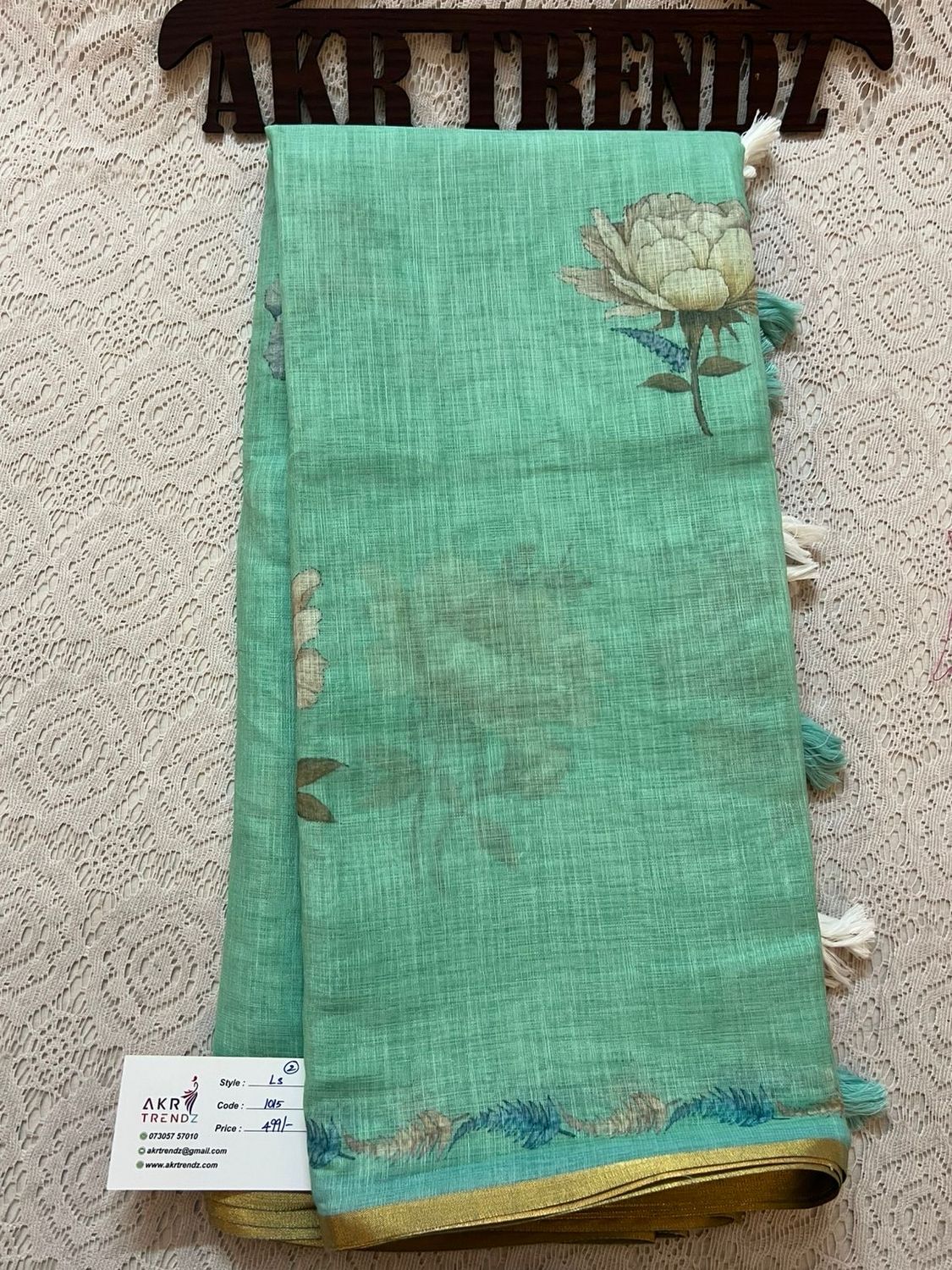 Fancy linen Cotton Sarees