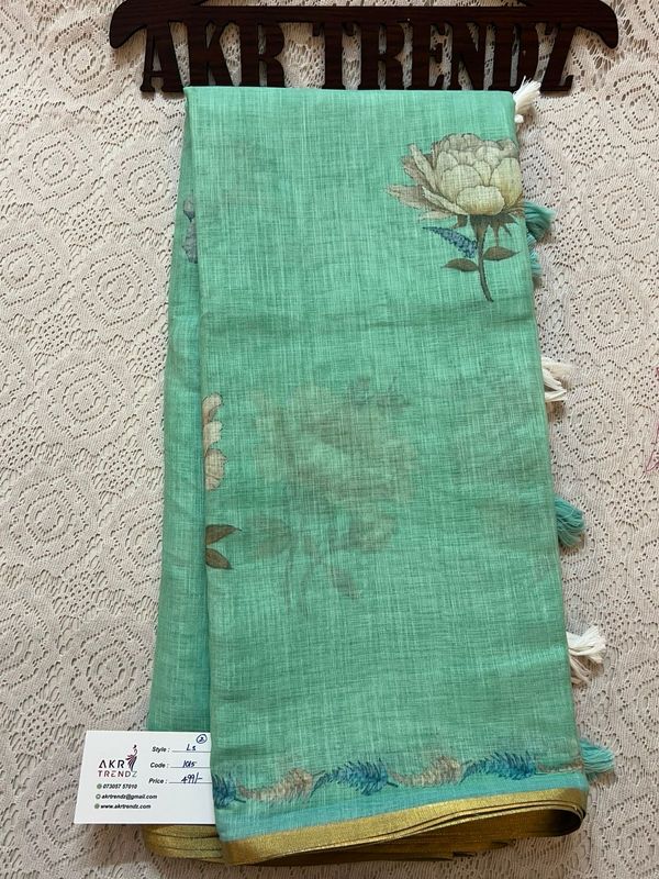 Fancy linen Cotton Sarees