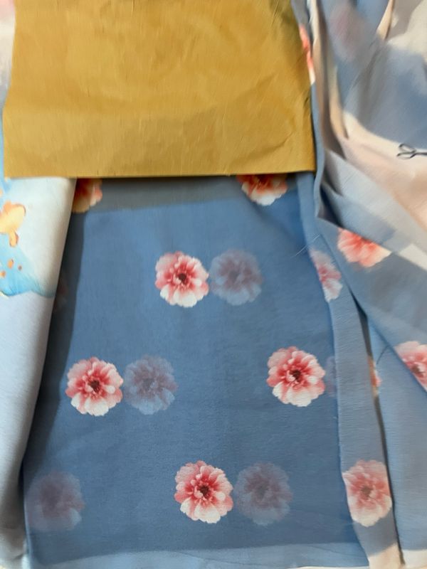Floral Printed Georgette Sarees
