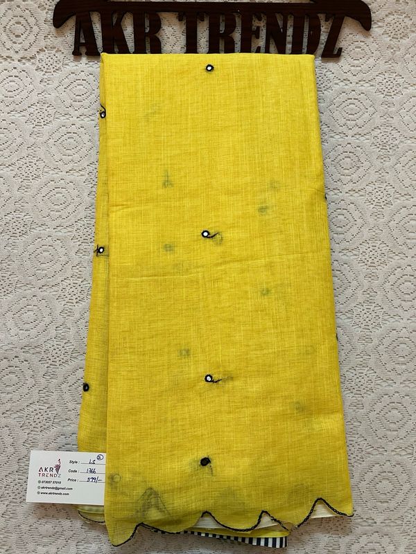 Fancy Digital Print linen Sarees