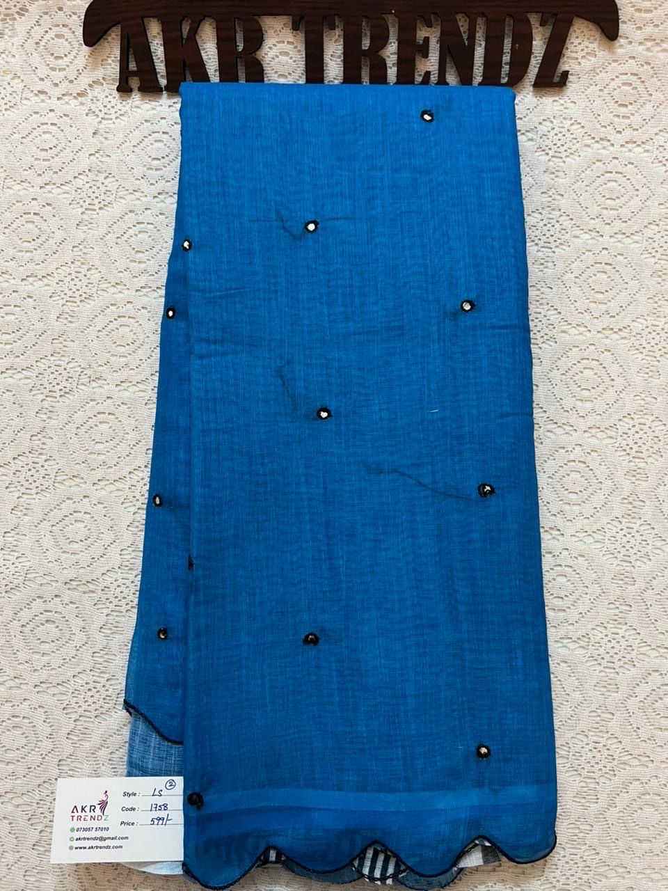 Fancy Digital Print Linen Sarees