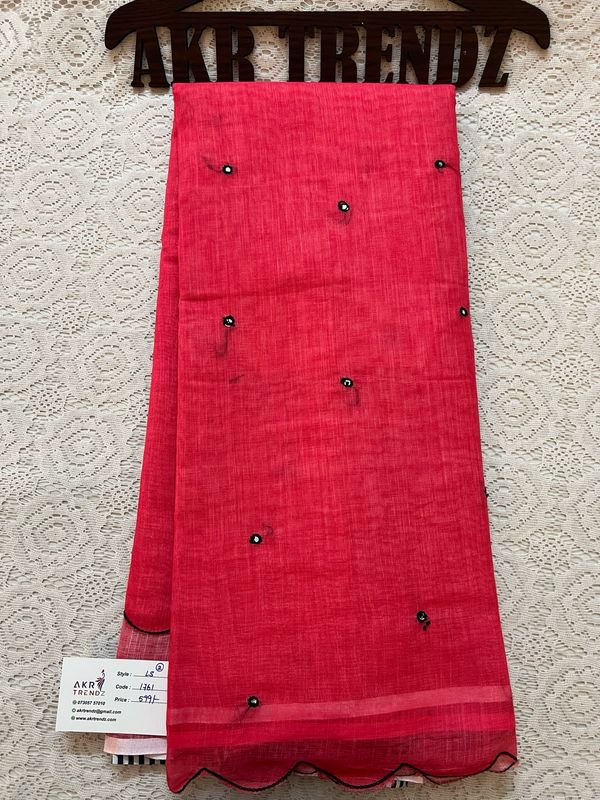Fancy Digital Print Linen Sarees
