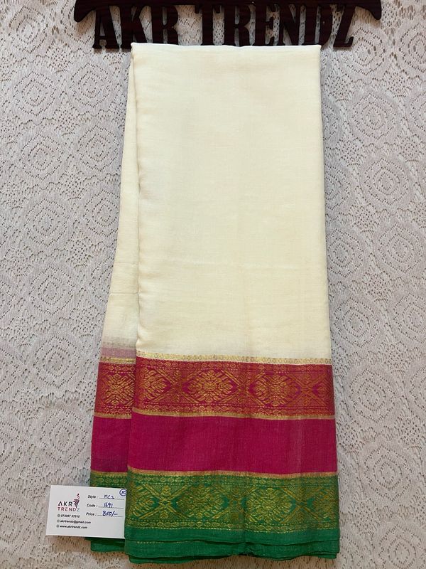 Mul Cotton Kanchi Border sarees