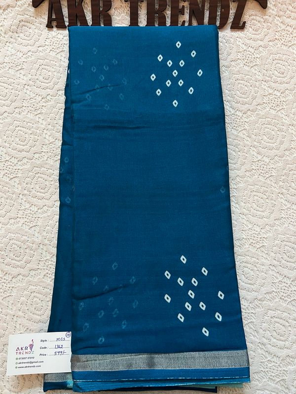 Bandhani Print Soft Cotton Sarees