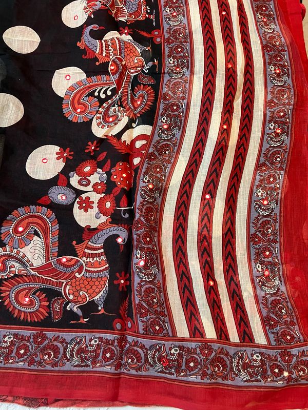 Fancy soft Linen Cotton Sarees