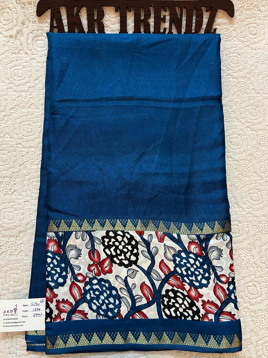 Kalamkari Border Silk Georgette Sarees