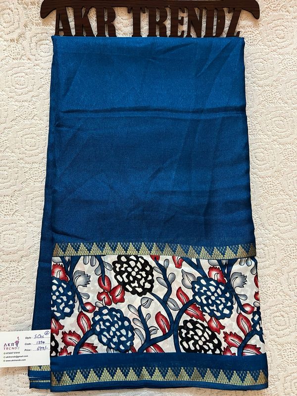 Kalamkari Border Silk Georgette Sarees