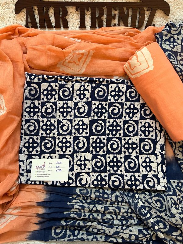 Handblock Batik Cotton Suit Sets