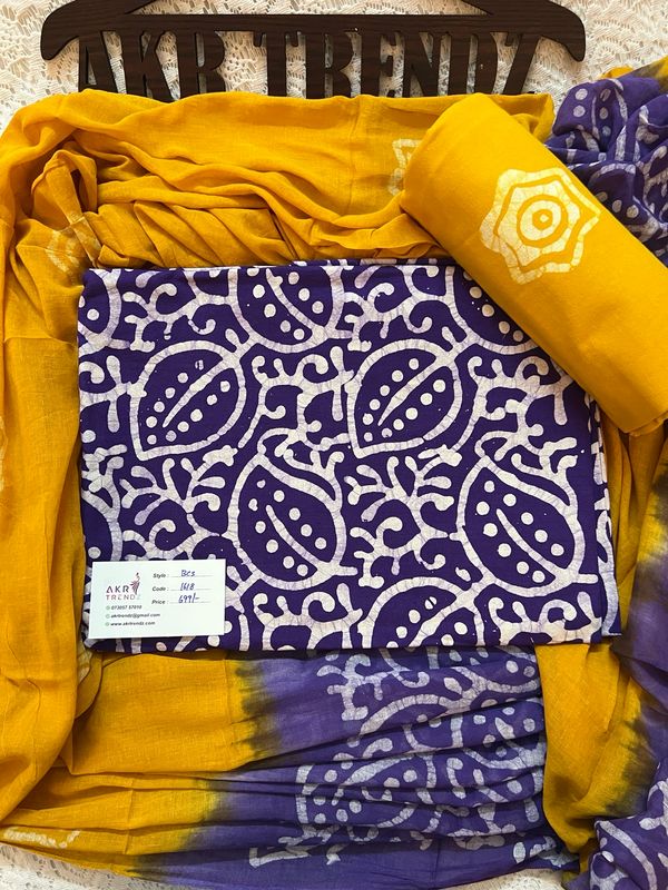 Handblock Batik Cotton Suit Sets