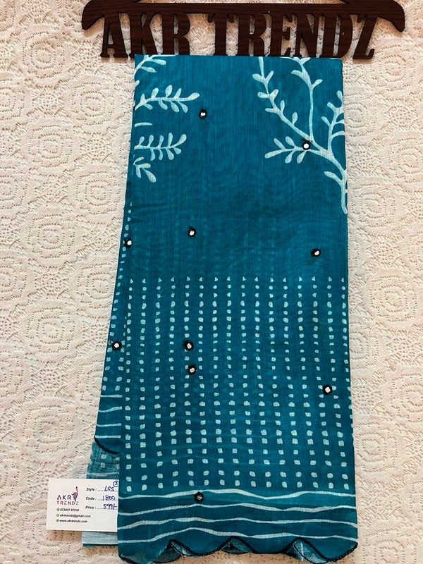 Fancy Digital Print linen Sarees