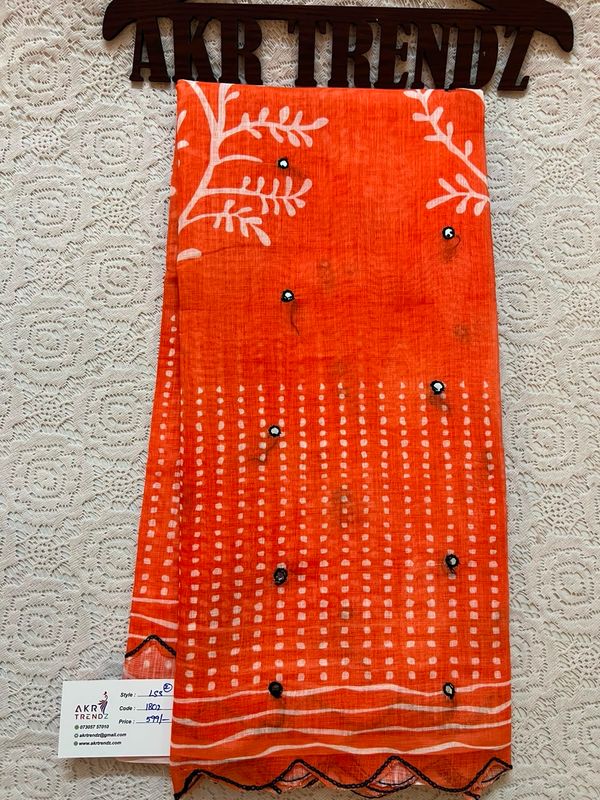 Fancy Digital Print Linen Sarees