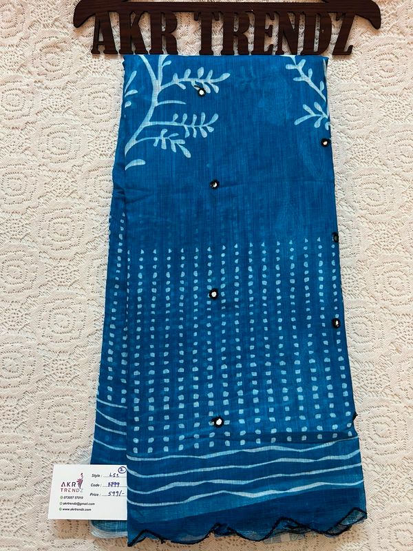 Fancy Digital Print linen Sarees