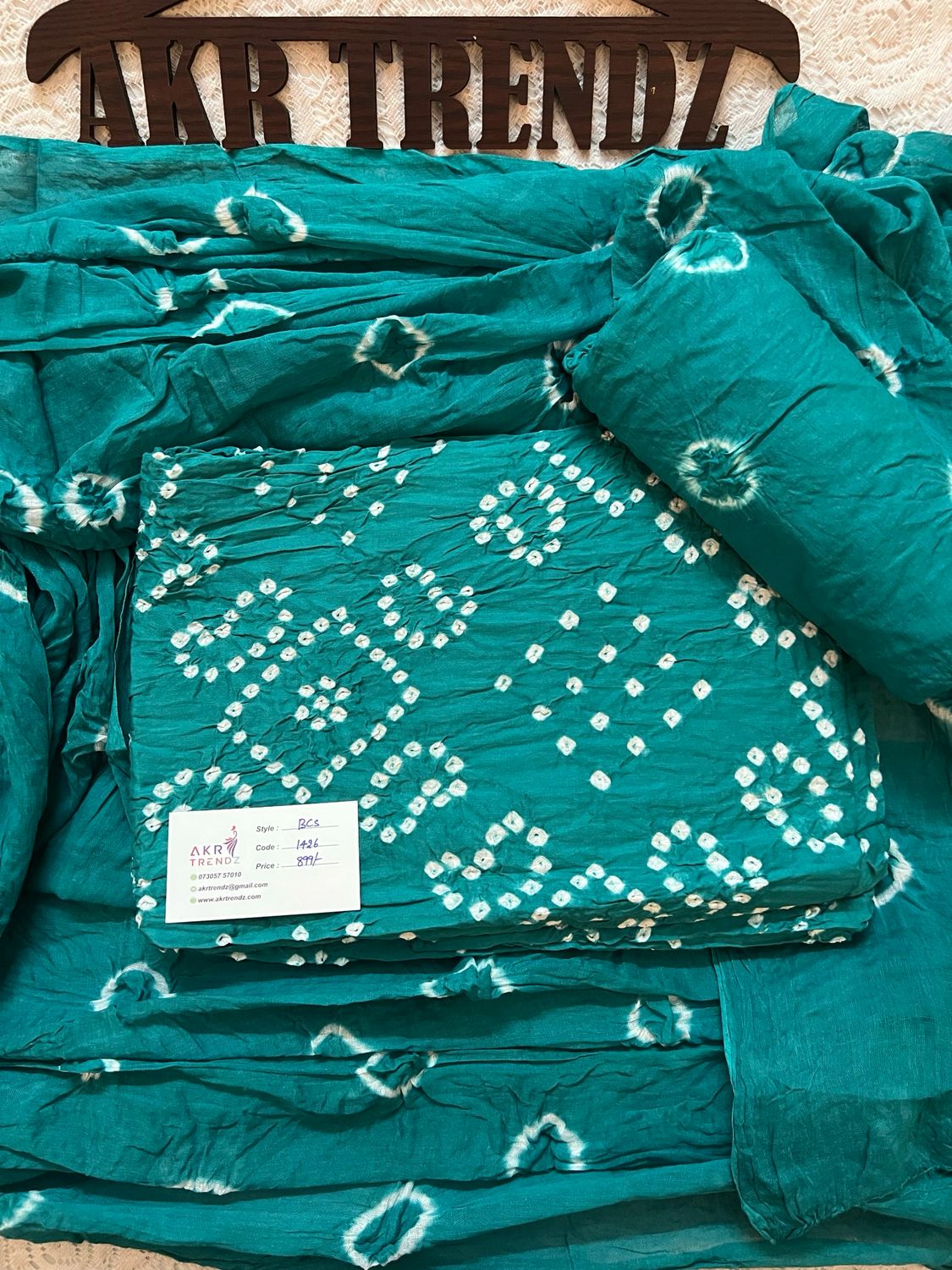Satin Bandhani Cotton Suit Sets