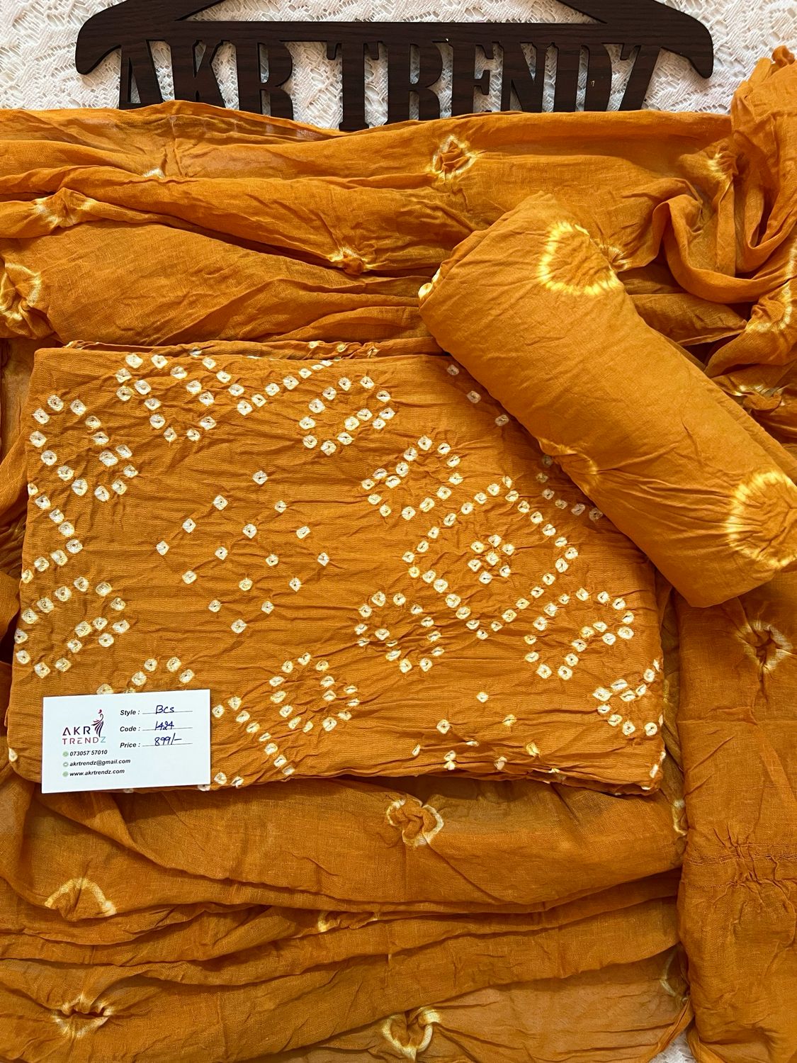 Satin Bandhani Cotton Suit Sets