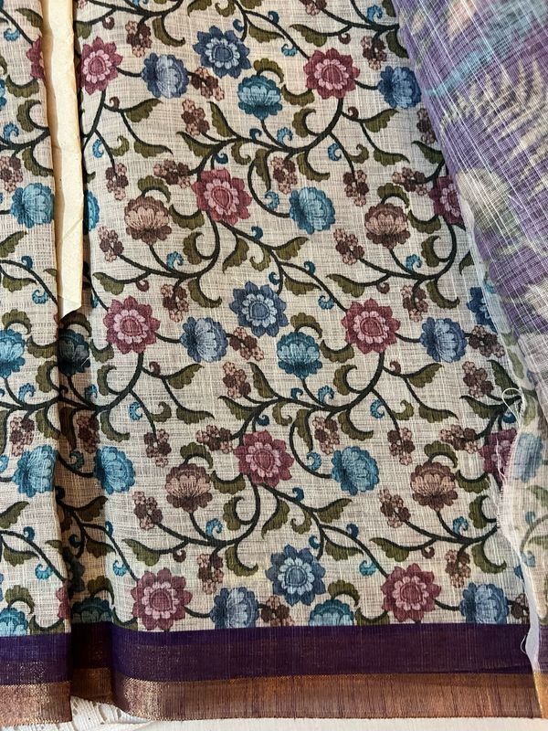 Fancy linen Cotton Sarees