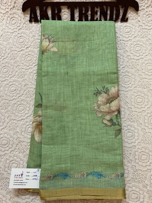 Fancy linen Cotton Sarees