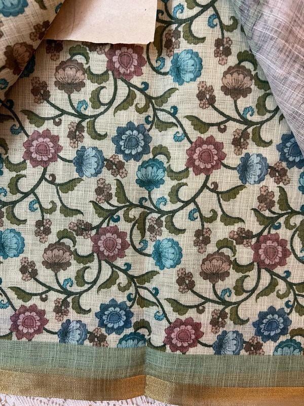 Fancy linen Cotton Sarees