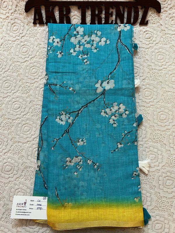 Fancy linen Cotton Sarees
