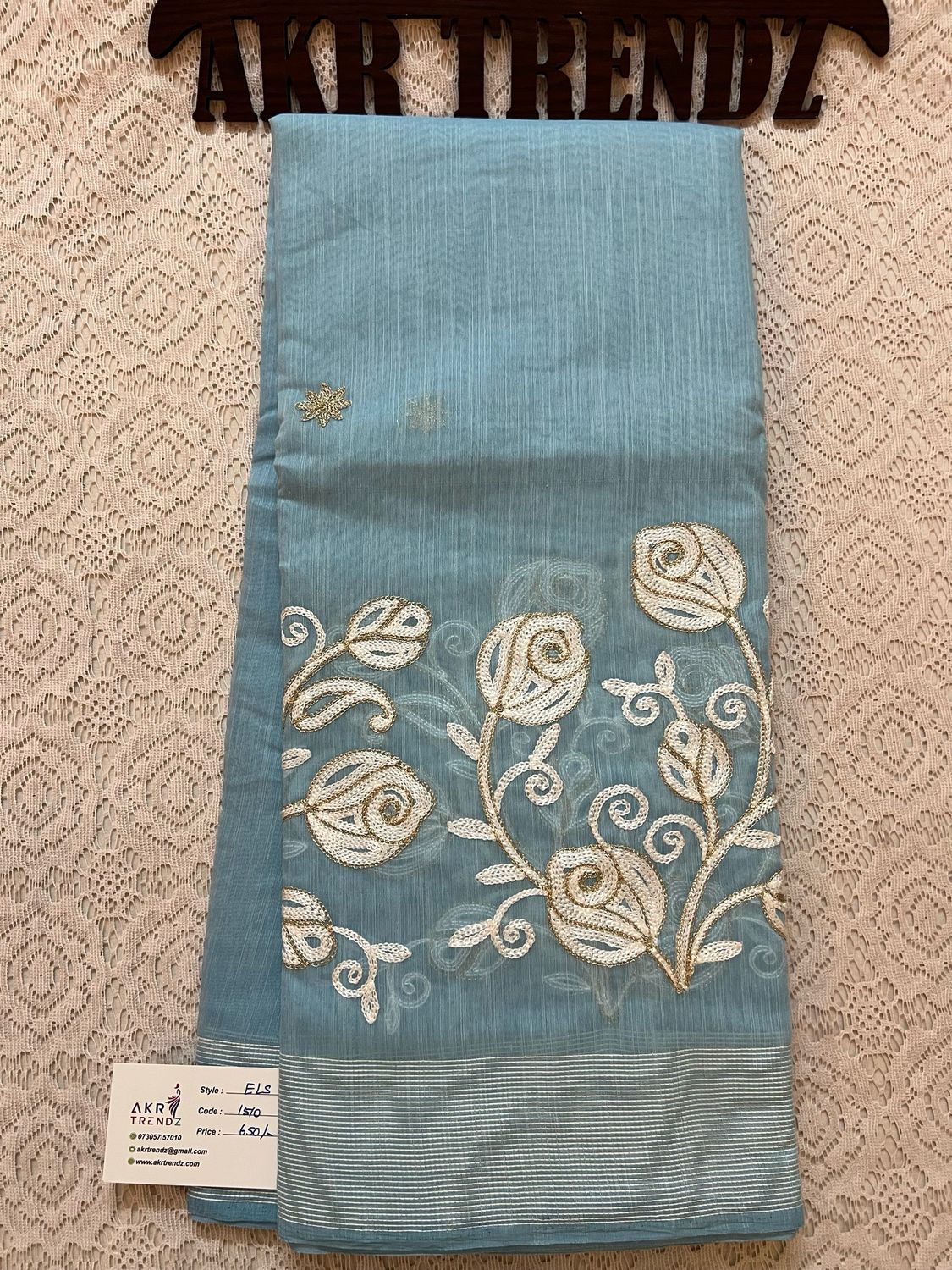 Embroidered Soft Cotton Sarees
