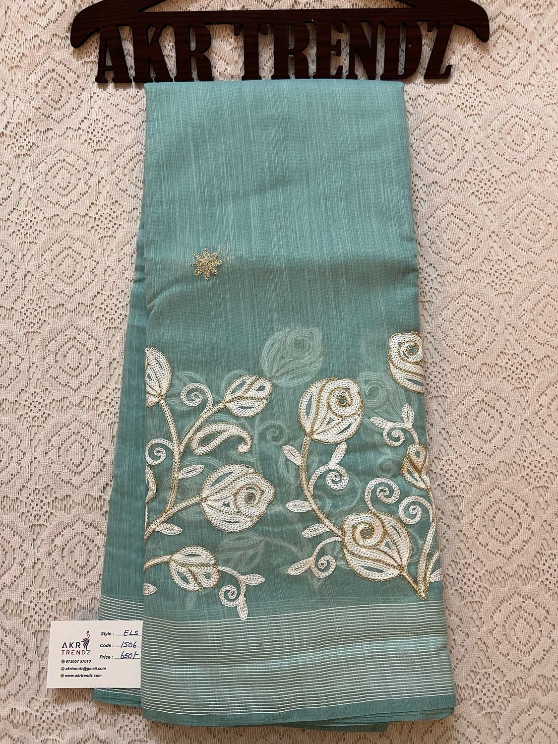 Embroidered Soft Cotton Sarees