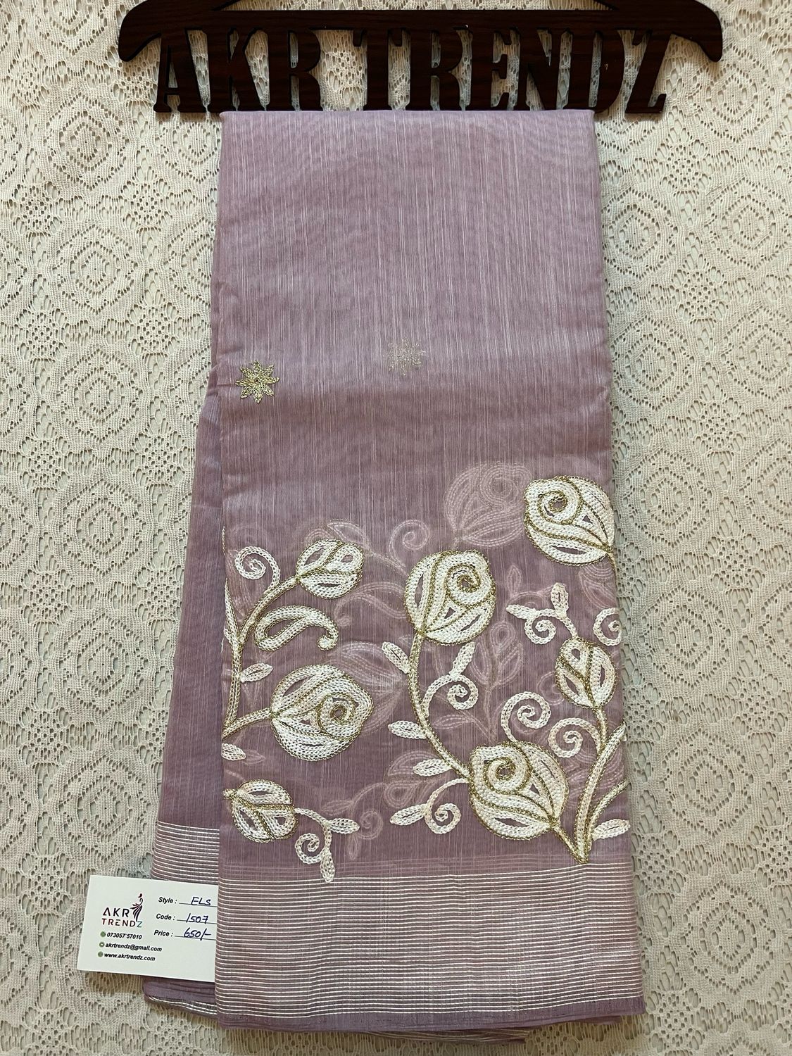 Embroidered Soft Cotton Sarees