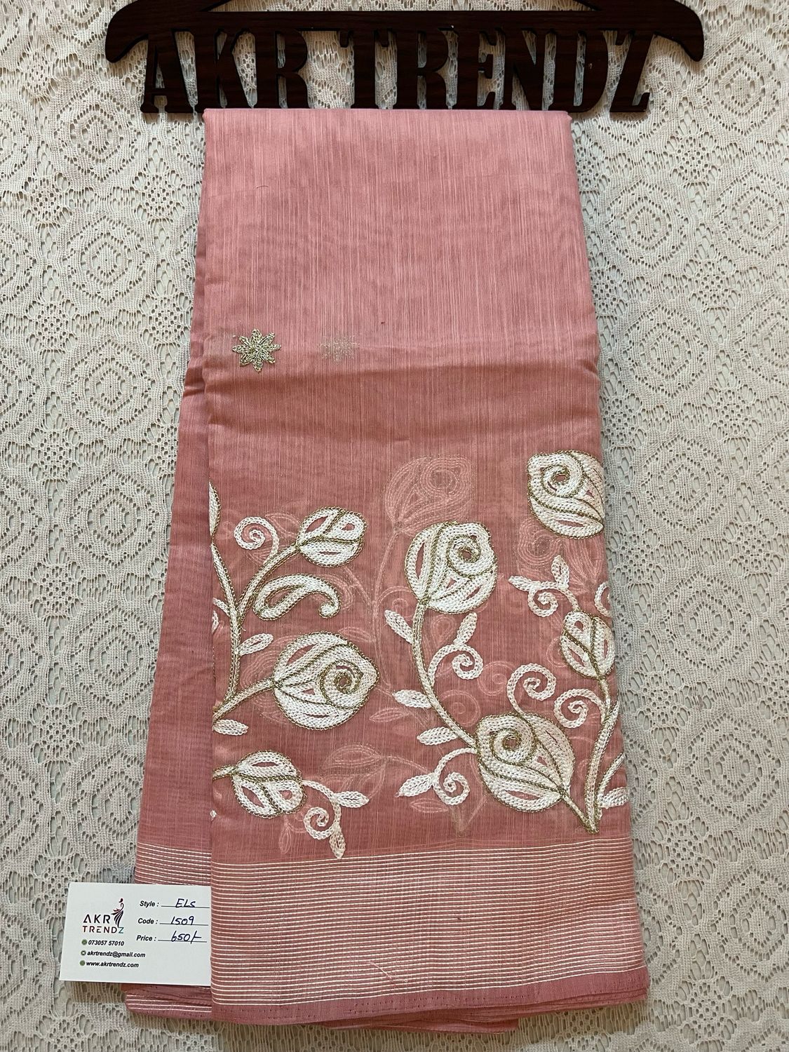 Embroidered Soft Cotton Sarees
