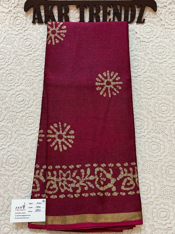 Batik Silk Mix Cotton Sarees