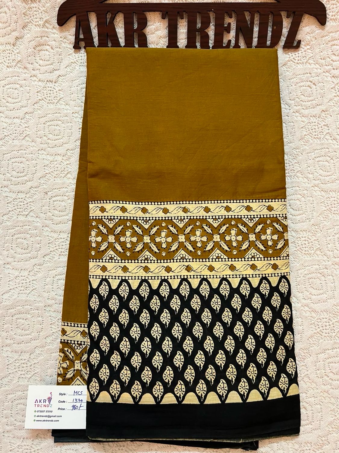 Handblock Mul Cotton Sarees