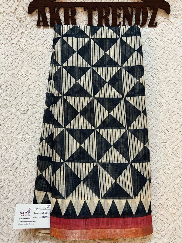Fancy Linen cotton Sarees
