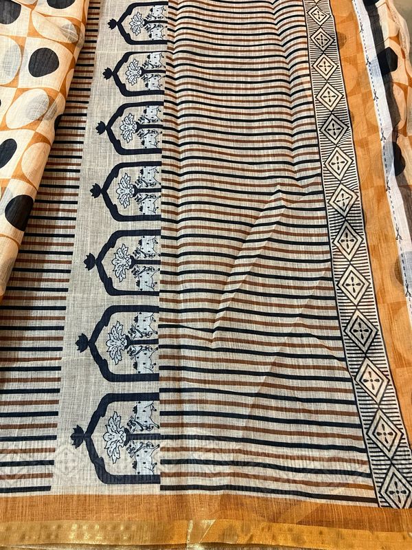 Fancy Linen Cotton Sarees