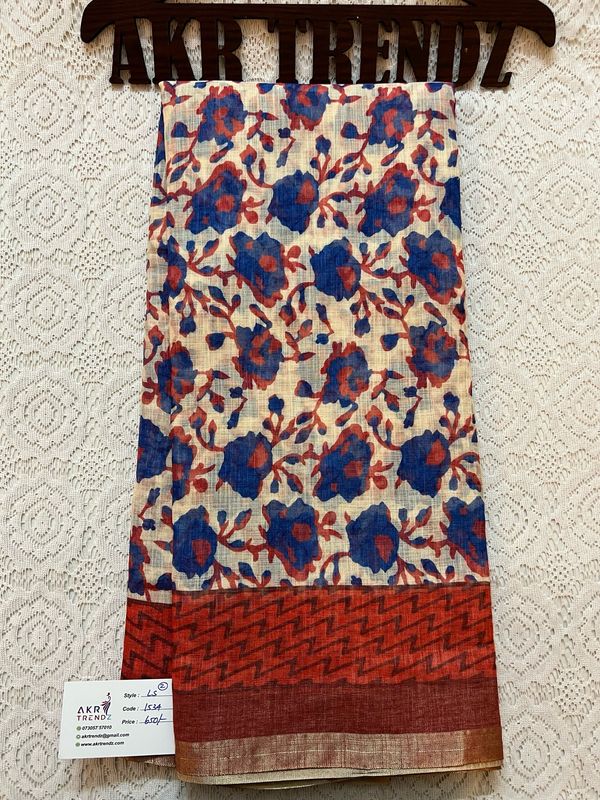 Fancy Linen Cotton Sarees
