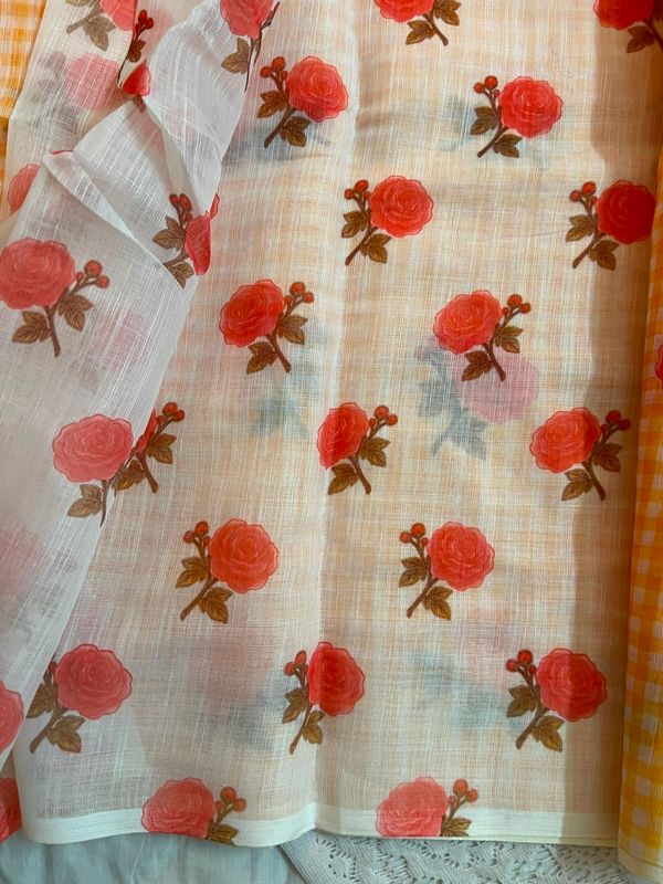Fancy Linen Digital Print Sarees