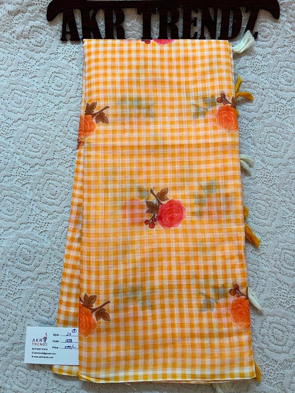 Fancy Linen Digital Print Sarees
