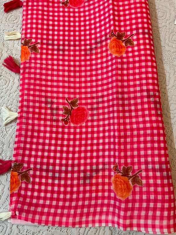 Fancy Linen Digital Print Sarees